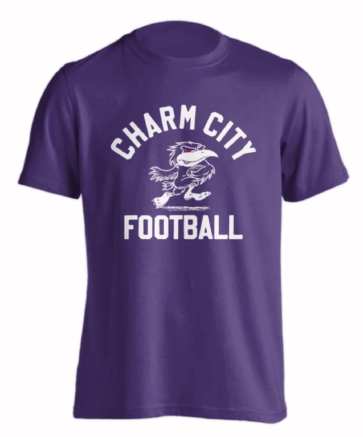 Charm City Purple Football Short Sleeve T-Shirt