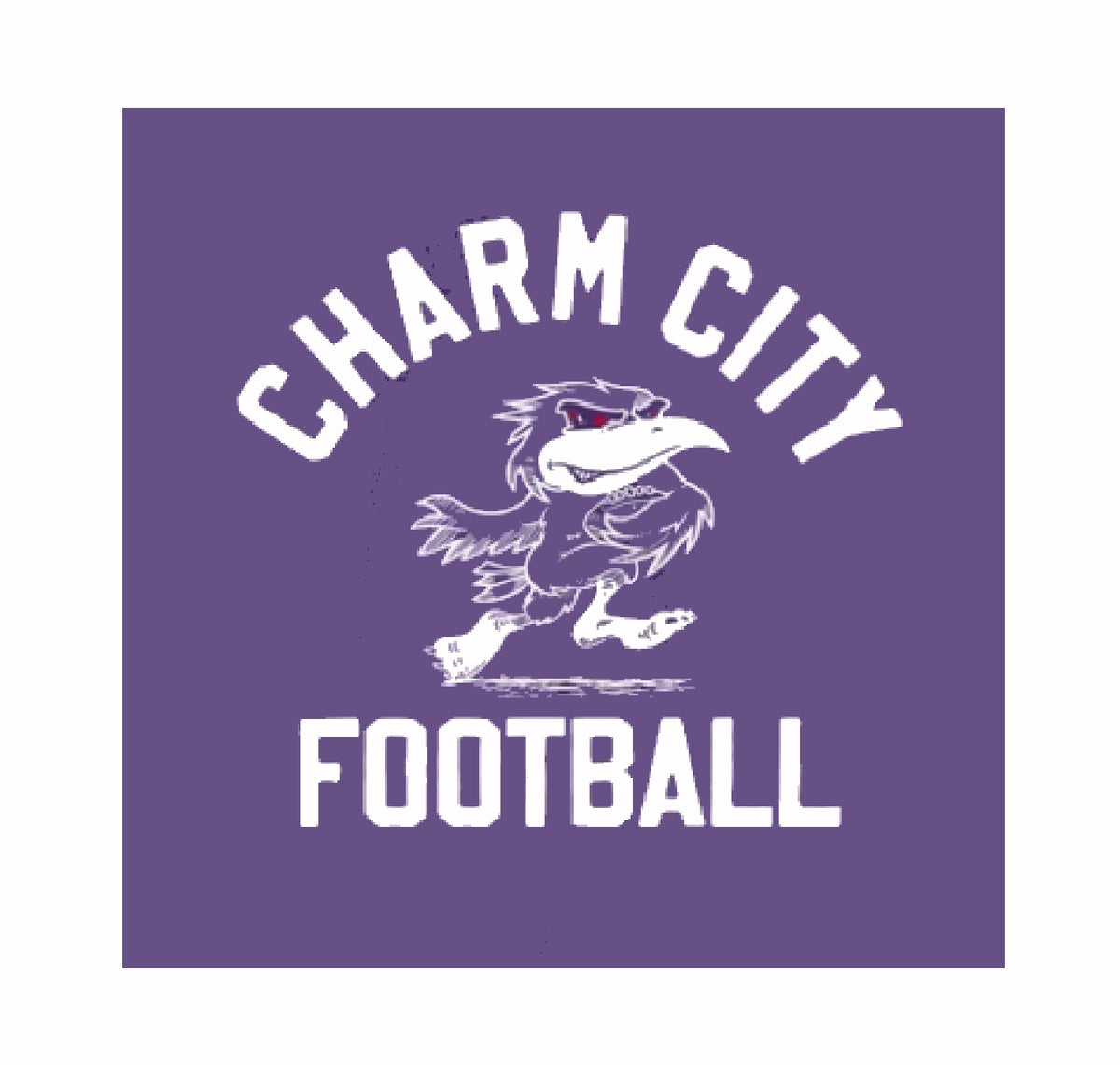 Charm City Purple Football Short Sleeve T-Shirt