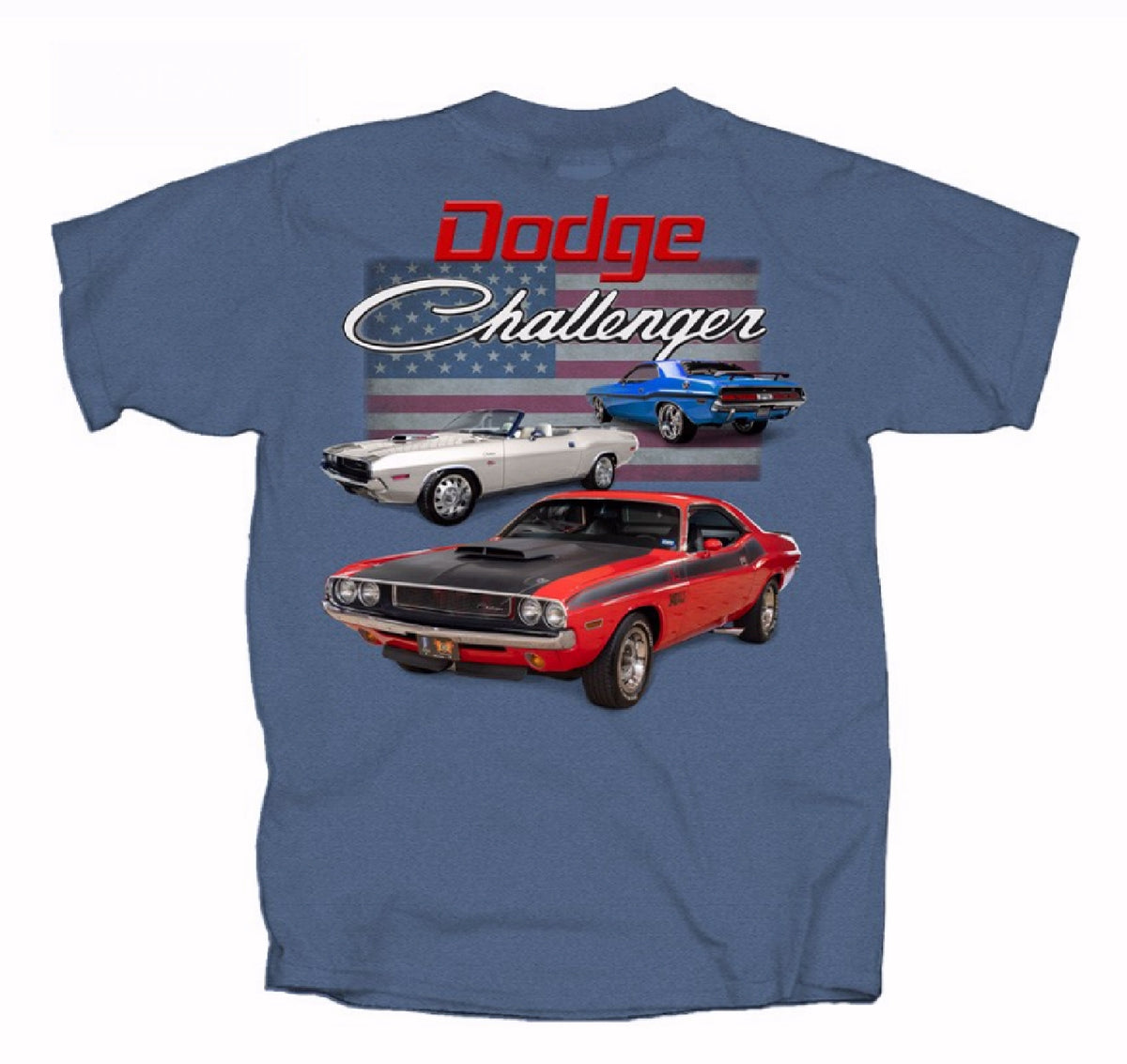 Dodge Challenger U.S. Flag Short Sleeve T-Shirt