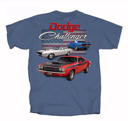 Dodge Challenger U.S. Flag Short Sleeve T-Shirt