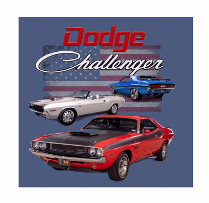 Dodge Challenger U.S. Flag Short Sleeve T-Shirt