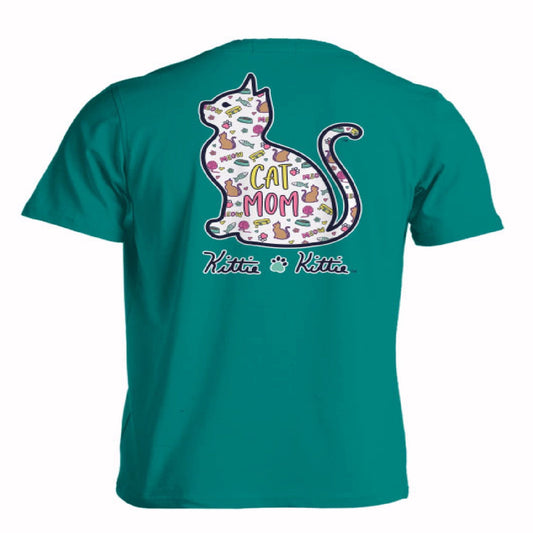 Kittie Kittie Cat Mom Dream Pattern Short Sleeve T-Shirt