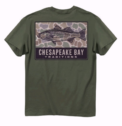 Chesapeake Bay Rockfish Camo Short Sleeve T-Shirt