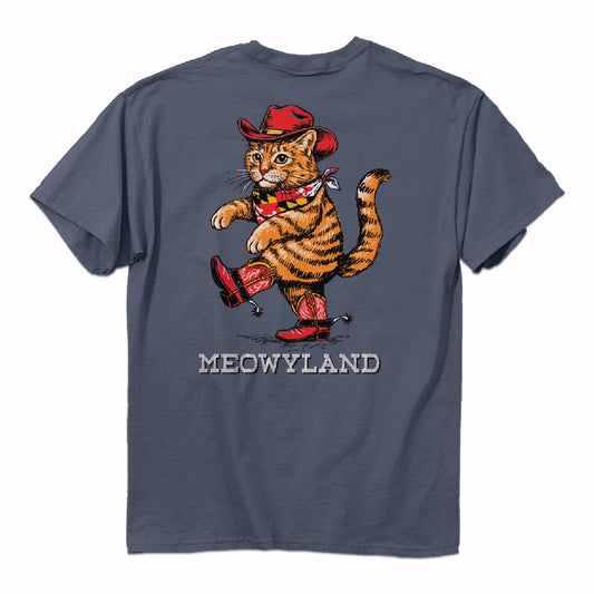 Maryland Cowboy Cat Meowyland Short Sleeve T-Shirt