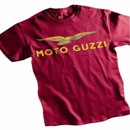 Moto Guzzi Logo Maroon Short Sleeve T-Shirt