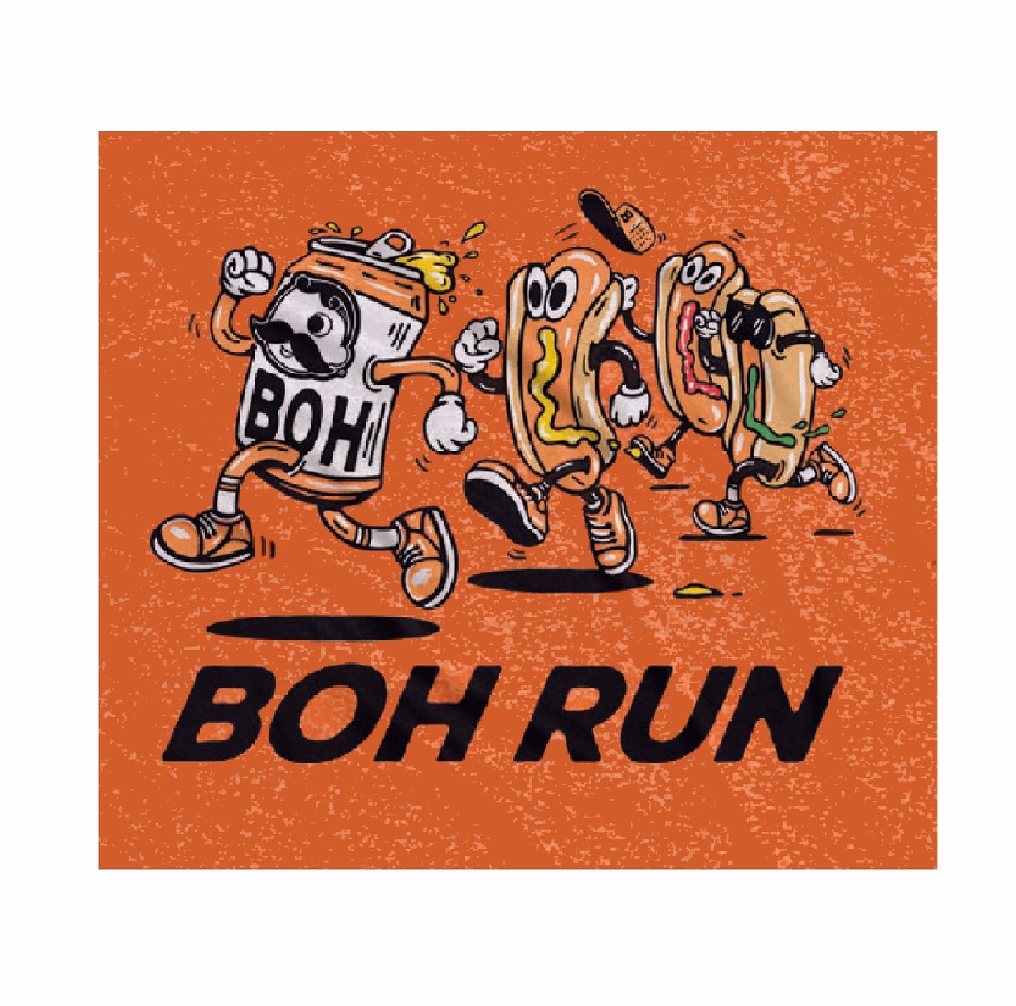 Natty Boh National Bohemian Beer and Hotdog Buns on the Run Short Sleeve T-Shirt