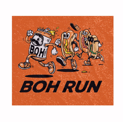 Natty Boh National Bohemian Beer and Hotdog Buns on the Run Short Sleeve T-Shirt
