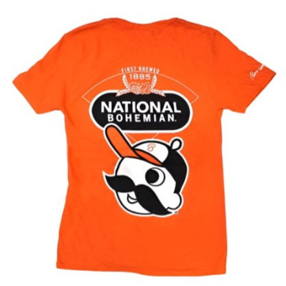 Natty Boh National Bohemian Beer Orange Short Sleeve T-Shirt