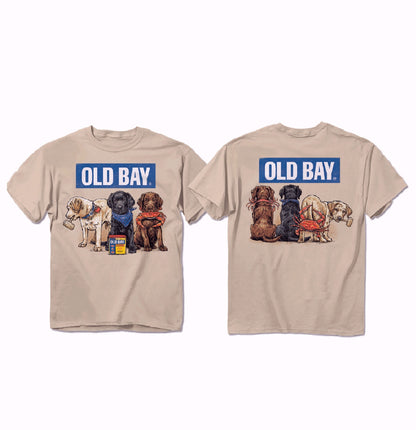 Old Bay Three Dogs Coming and Going Short Sleeve T-Shirt