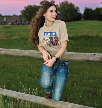 Old Bay Three Dogs Coming and Going Short Sleeve T-Shirt
