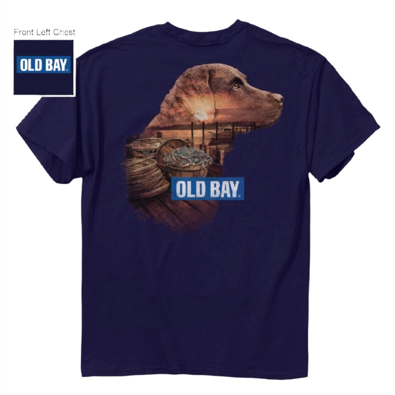 Old Bay Dog Sunset Silhouette Short Sleeve T-Shirt