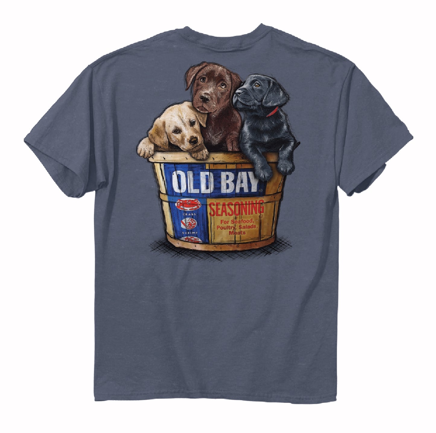 Old Bay Three Puppies in a Bushel Short Sleeve T-Shirt