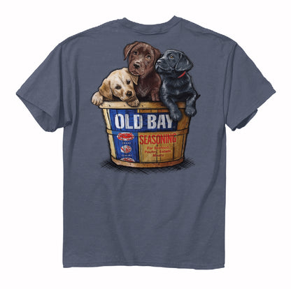Old Bay Three Puppies in a Bushel Short Sleeve T-Shirt