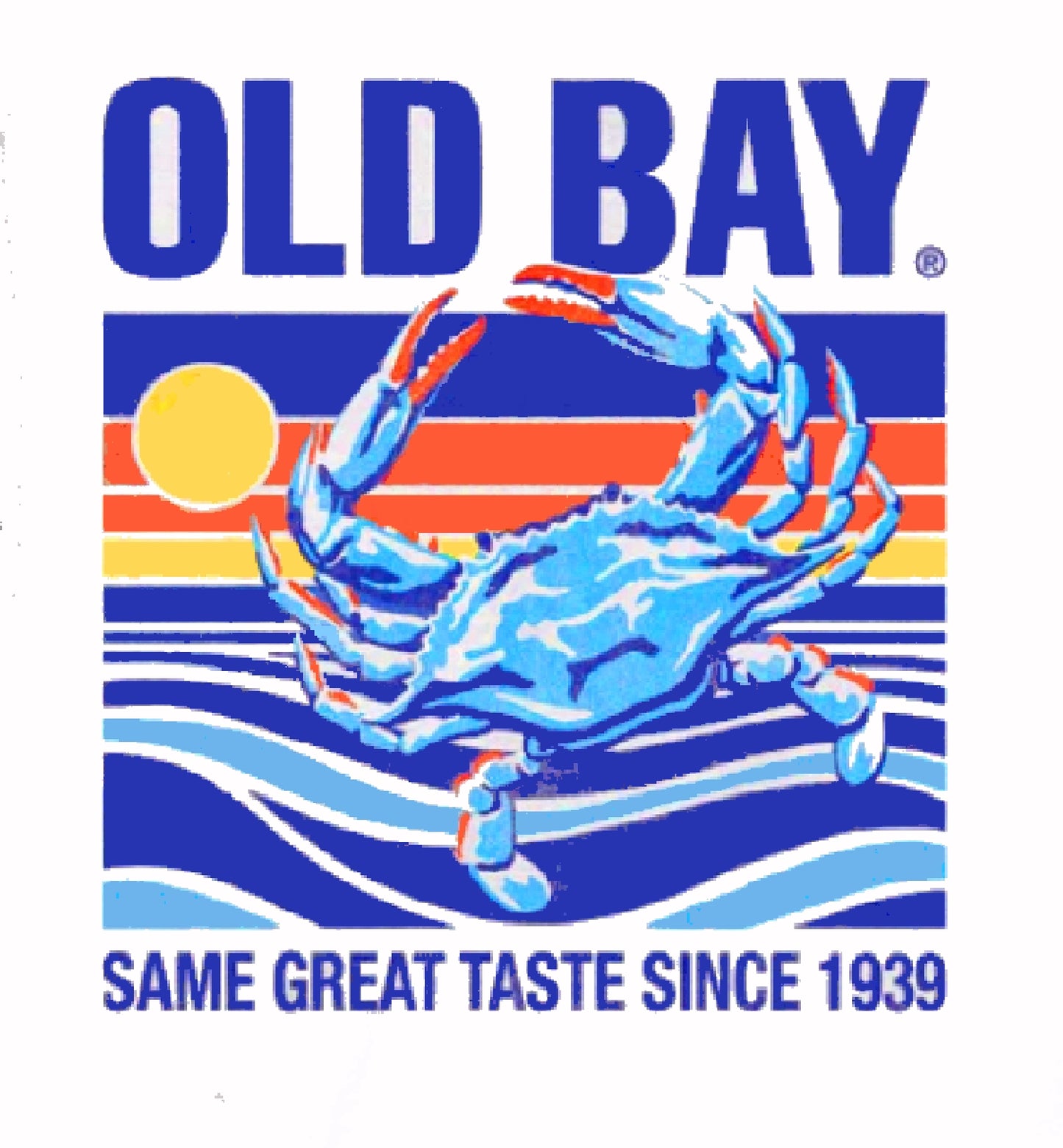 Old Bay Crab On The Waves Short Sleeve T-Shirt