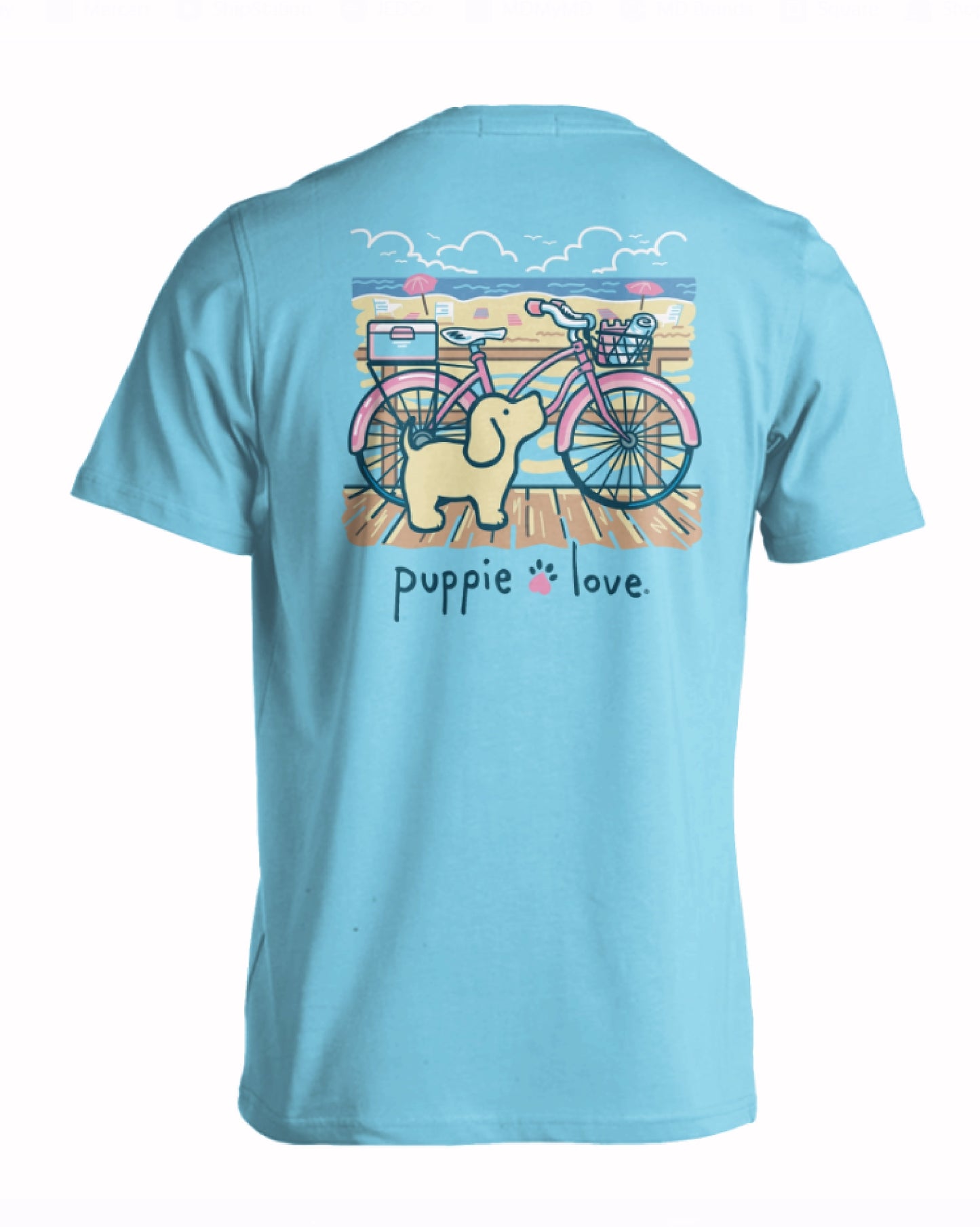 Puppie Love Dog Beach Cruiser Short Sleeve T-Shirt