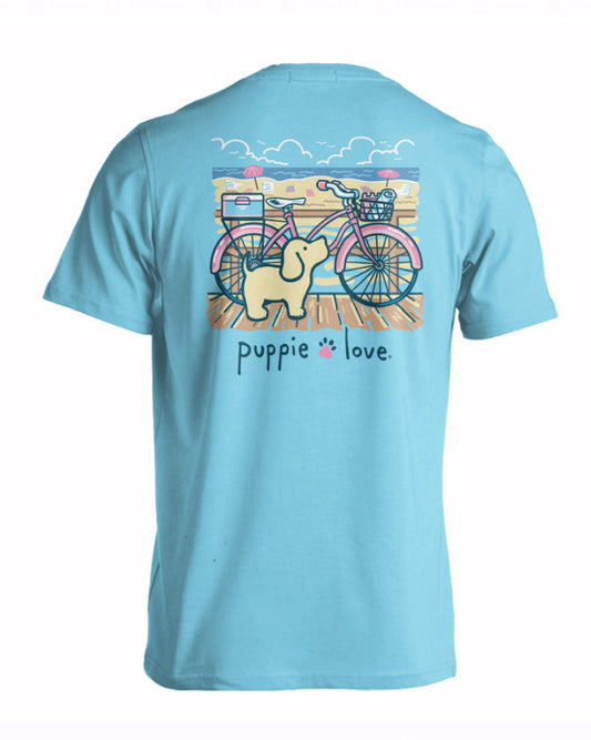 Puppie Love Dog Beach Cruiser Short Sleeve T-Shirt