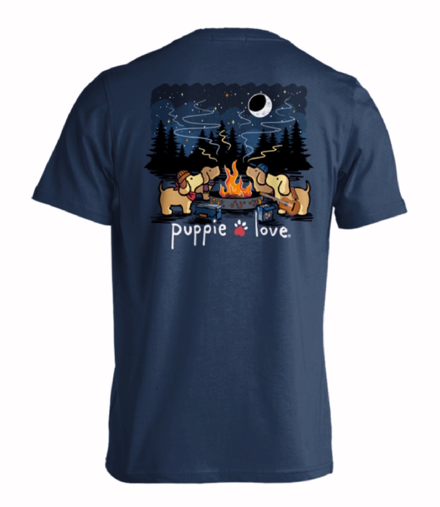 Puppie Love Dog Campfire Pups Short Sleeve T-Shirt