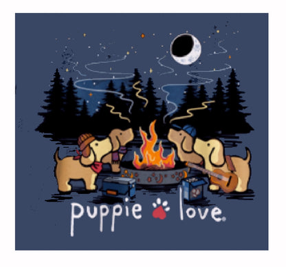 Puppie Love Dog Campfire Pups Short Sleeve T-Shirt