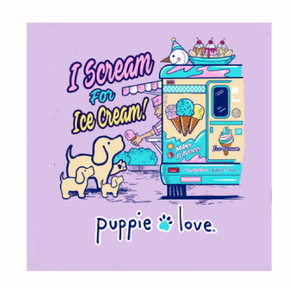Puppie Love Dog I Scream for Ice Cream Truck Short Sleeve T-Shirt