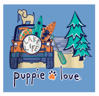 Puppie Love Dog Lake Life Off-Roading Pup Short Sleeve T-Shirt