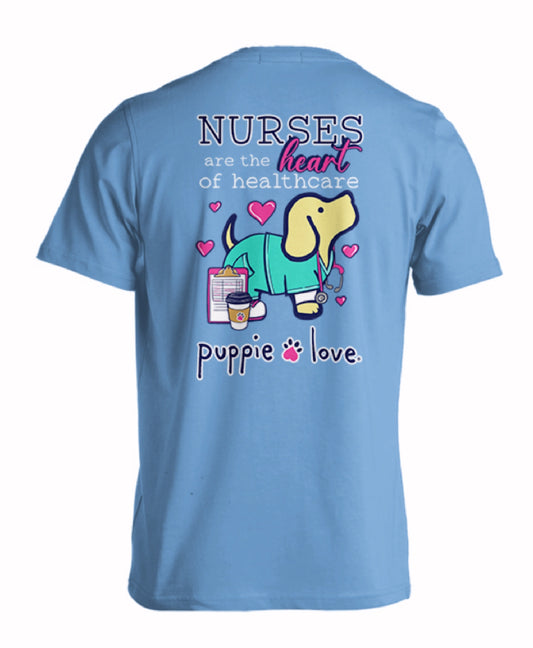 Puppie Love Dog Nurses Are The Heart of Healthcare Short Sleeve T-Shirt