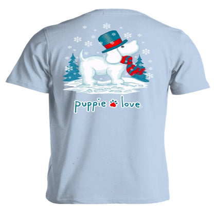 Puppie Love Dog Snowman Pup Short Sleeve T-Shirt