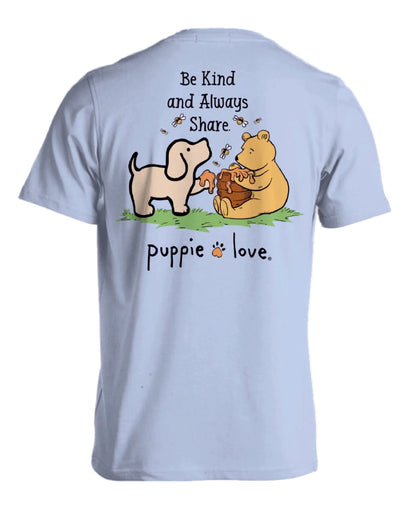 Puppie Love Dog Youth Be Kind and Always Share Winnie Short Sleeve T-Shirt