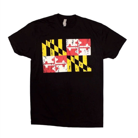 Maryland Distressed Flag Short Sleeve T-Shirt