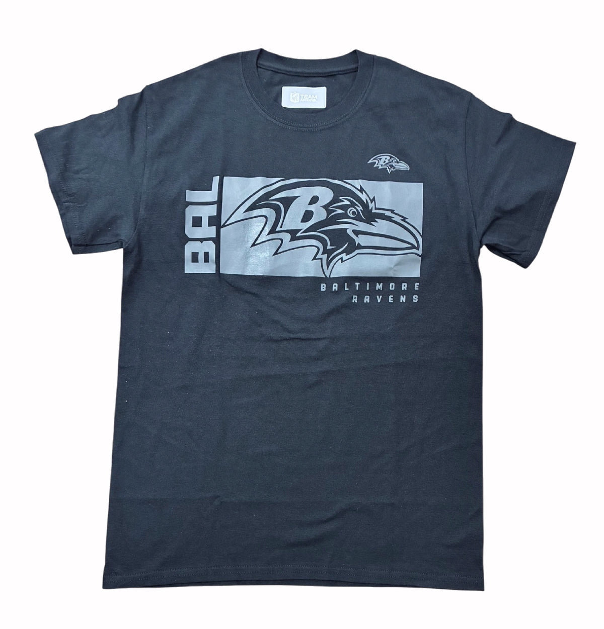 Baltimote Ravens Logo Monochrome NFL Licensed Short Sleeve T-Shirt