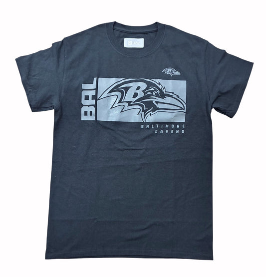 Baltimote Ravens Logo Monochrome NFL Licensed Short Sleeve T-Shirt