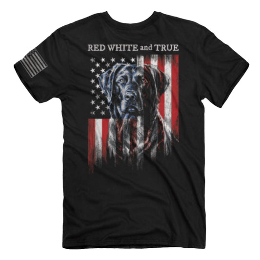 Red White And True Patriotic Dog Short Sleeve T-Shirt