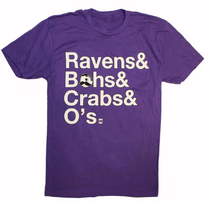 Ravens Bohs Crabs And Oh’s Purple Short Sleeve T-Shirt