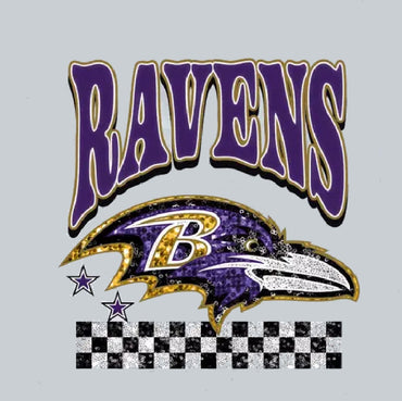 Ravens Faux Sparkle Short Sleeve T-Shirt
