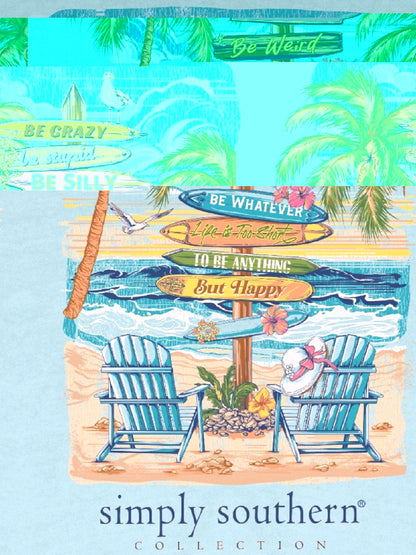 Simply Southern Beach Scene with Signs Short Sleeve T-Shirt