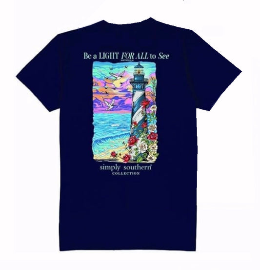 Simply Southern Lighthouse Be A Light For All to See Short Sleeve T-Shirt