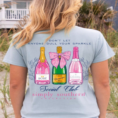 Simply Southern Don’t Let Anyone Dull Your Sparkle Wine Social Club Short Sleeve T-Shirt