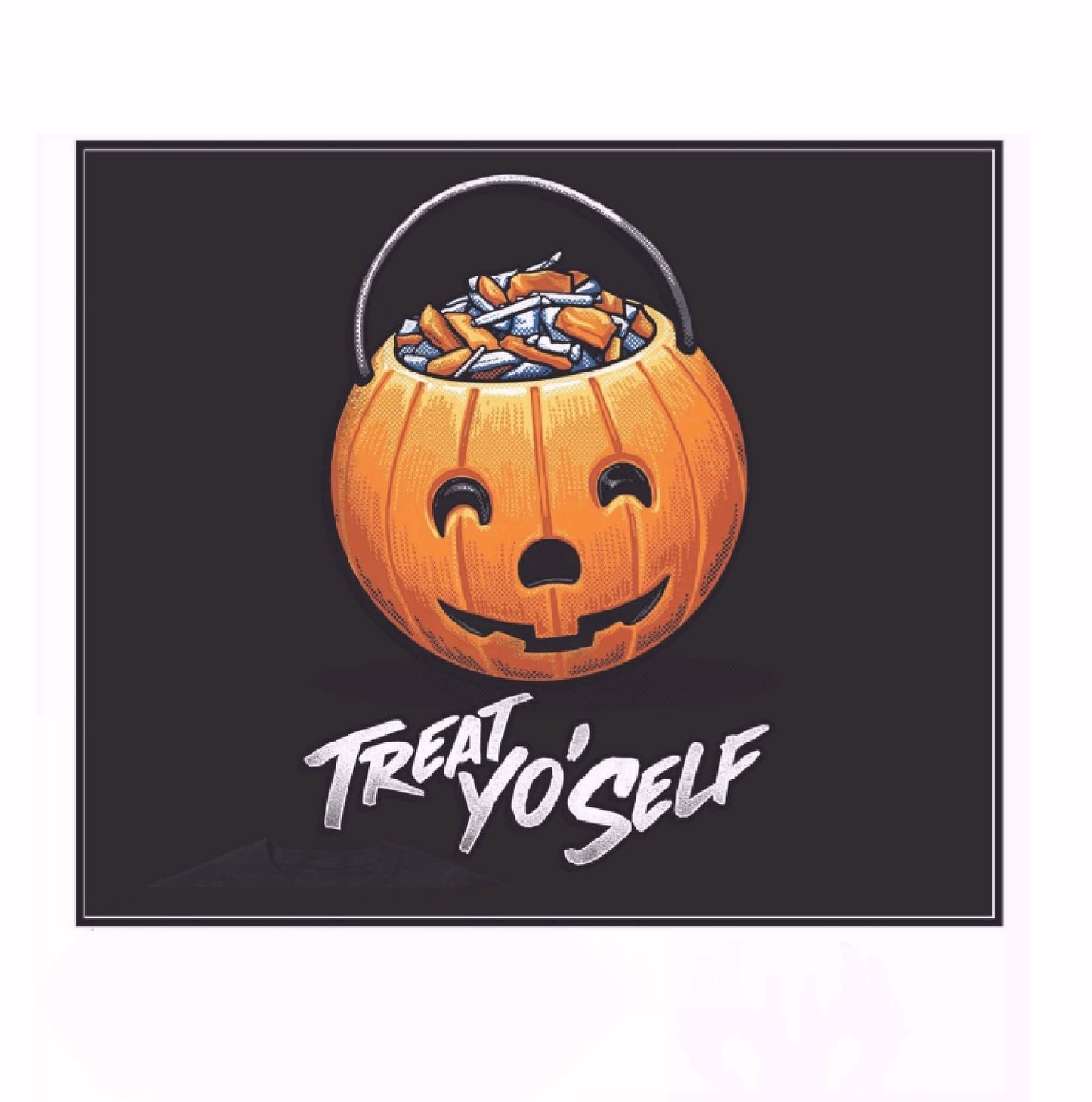 Treat Yo’ Self Halloween Pumpkin Short Sleeve T-Shirt