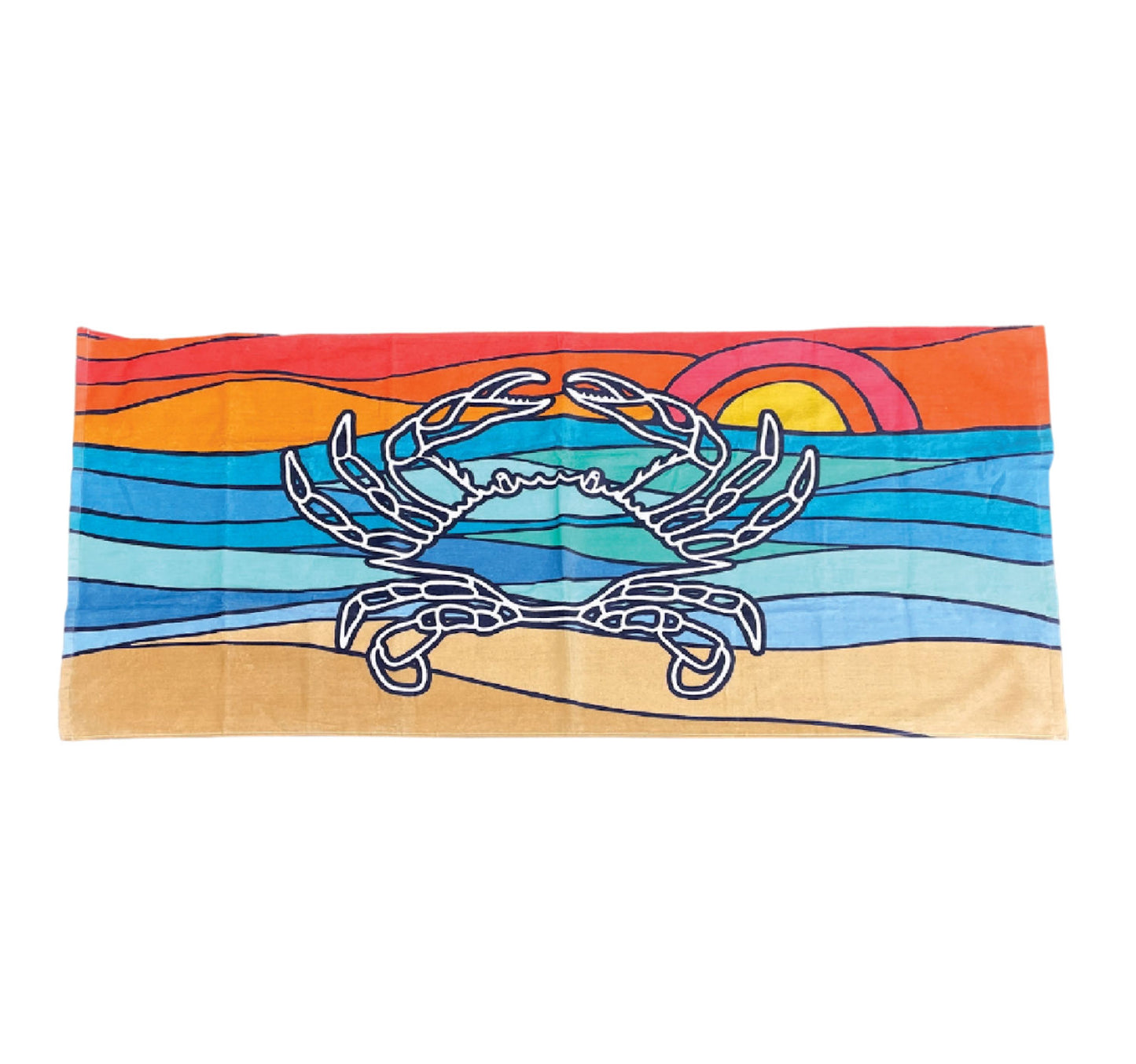 Crab Sunset at the Beach Bath Towel