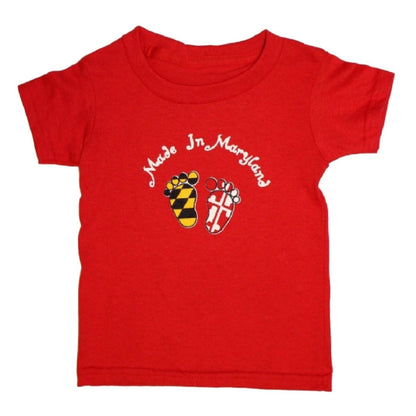 Made In Maryland Red Short Sleeve Toddler Shirt