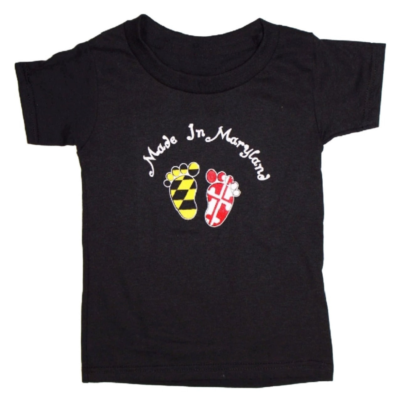 Made In Maryland Black Short Sleeve Toddler Shirt