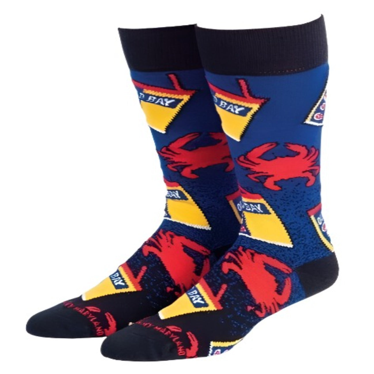 Old Bay Crabs and Cans Dress Socks