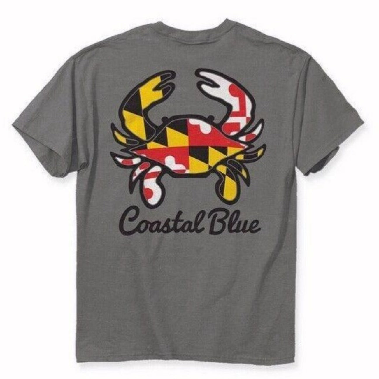 Coastal Maryland Flag Crab Gray Short Sleeve T-Shirt