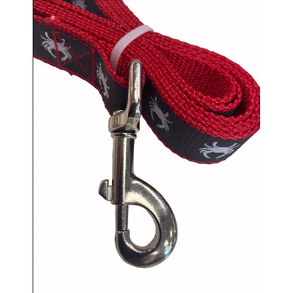 Red / Grey Crab Reflective 6 Foot Heavy Duty Dog Leash