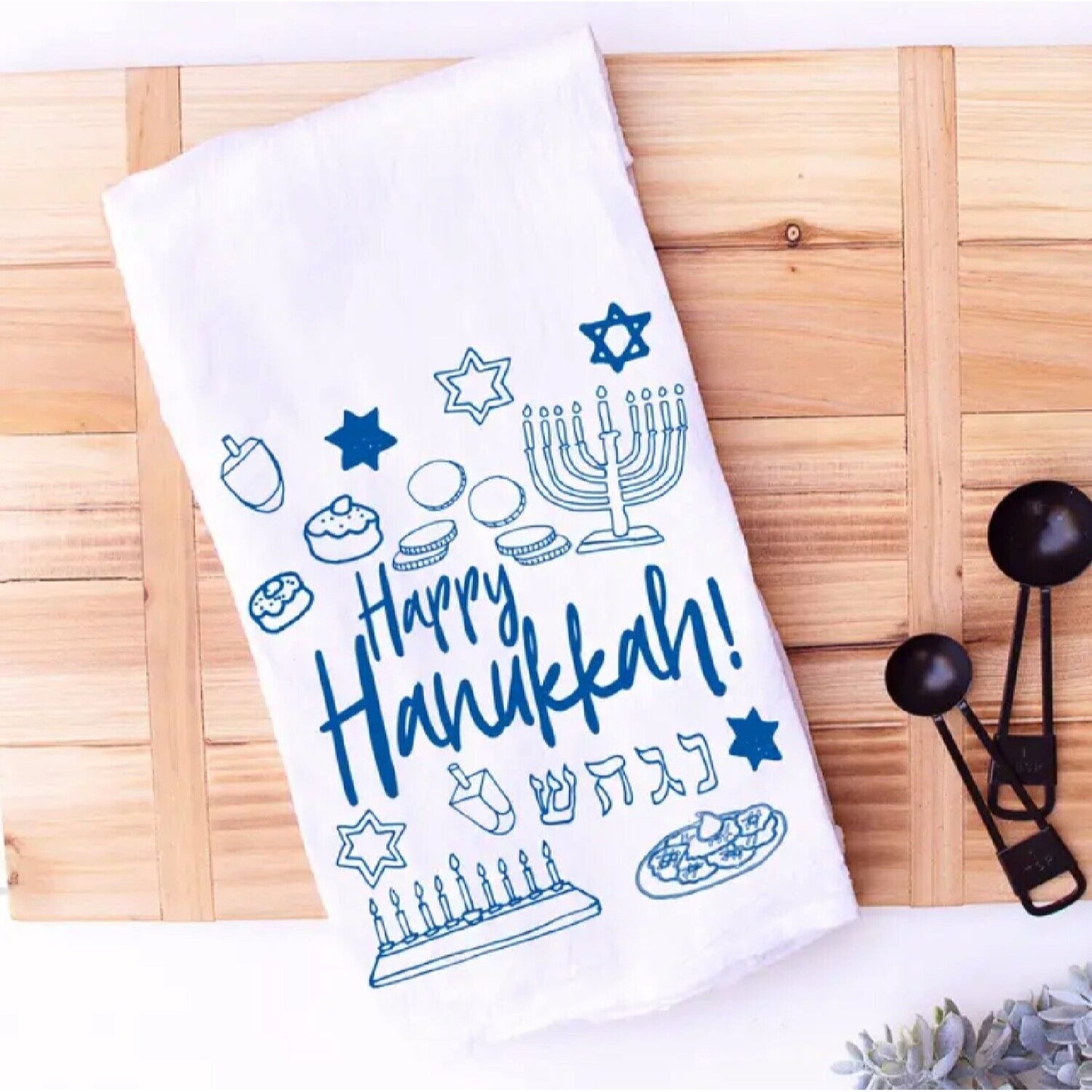 Happy Hanukkah Chanukah Icons Hand And Kitchen Towel