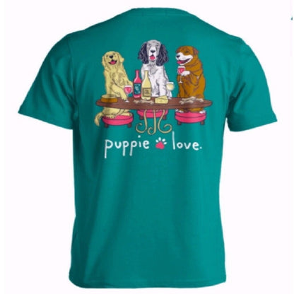 Puppie Love Dog Wine & Cheese Party Pup Short Sleeve T-Shirt