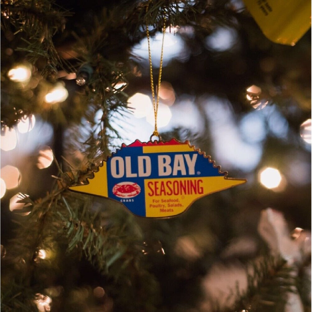 Old Bay Crab Shell Brass Holiday Tree Ornament