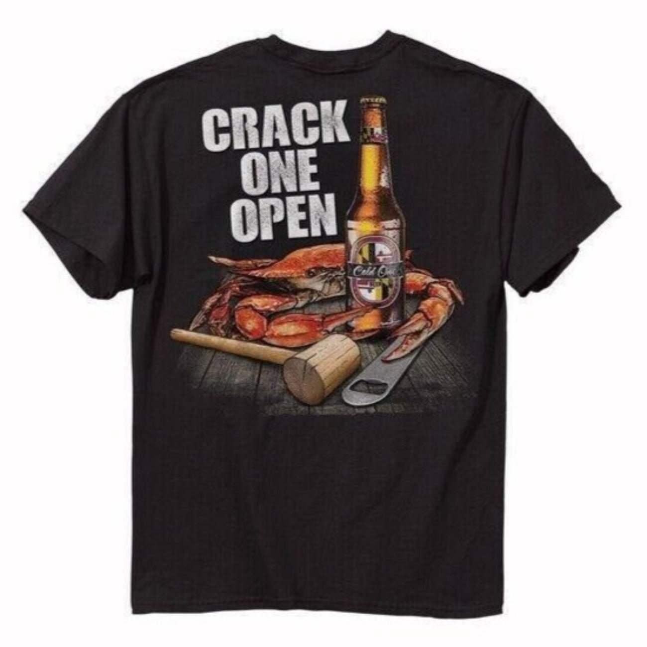 Crack One Open Beer & Crab Short Sleeve T-Shirt