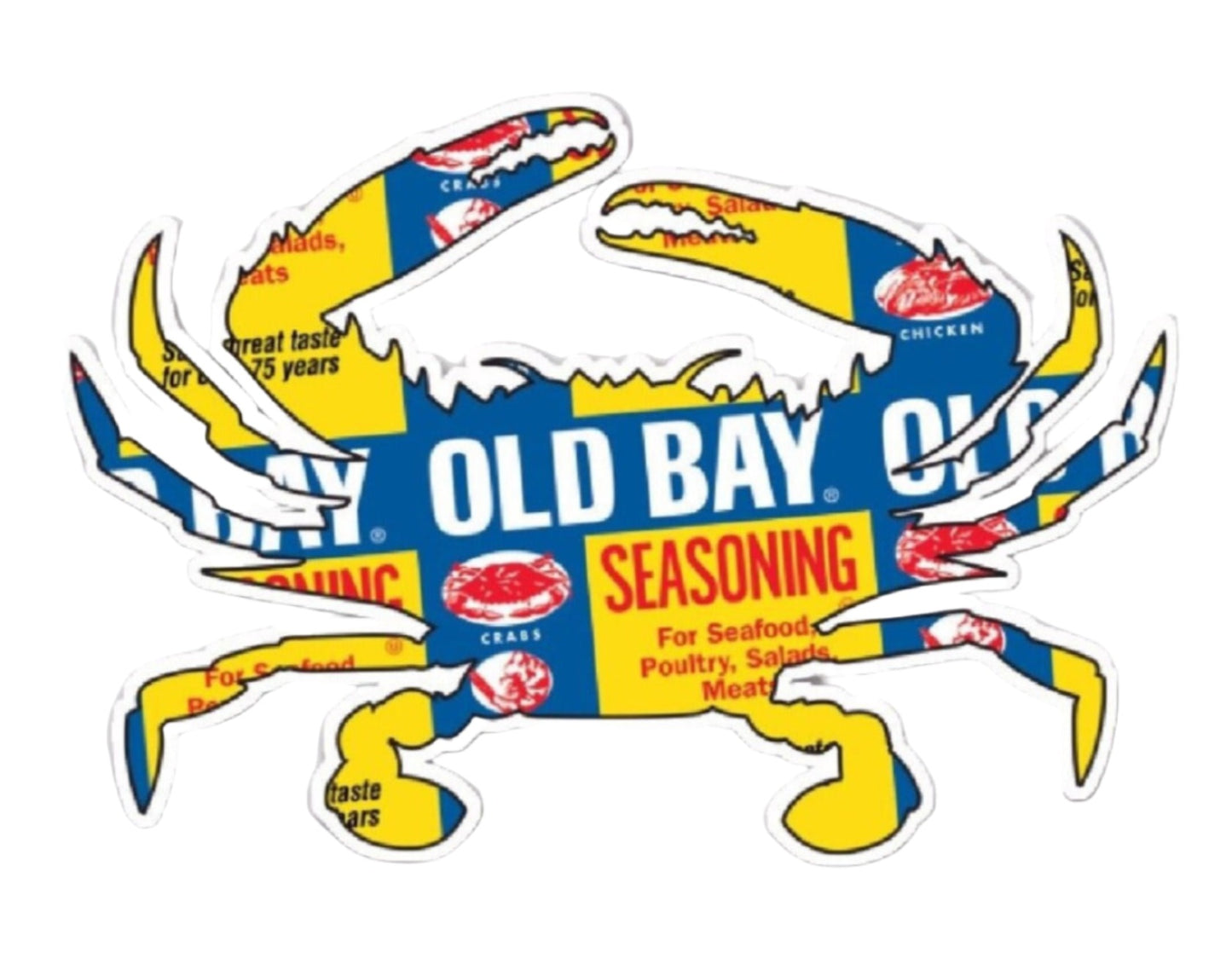 Old Bay Can Crab Car Die Cut Refrigerator Office Vehicle Magnet