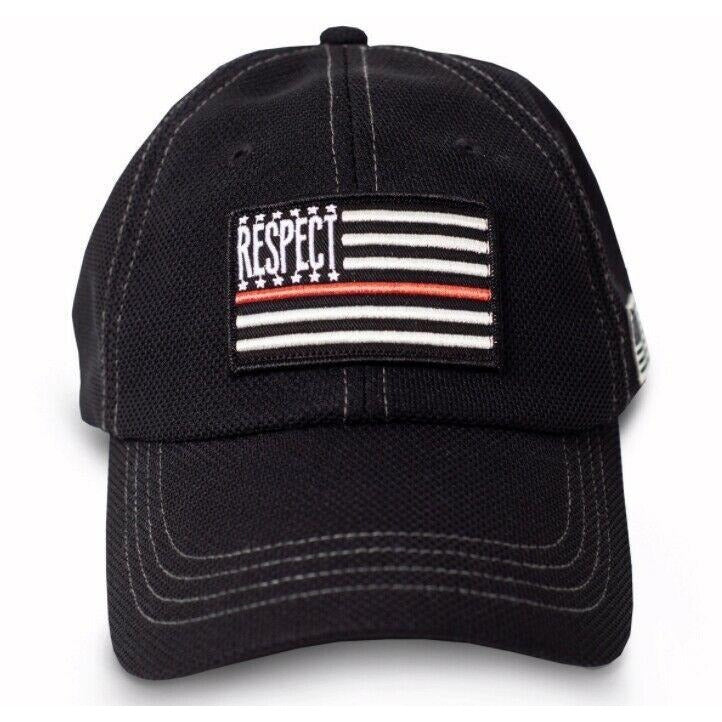 Respect Thin Red Line Fireman, EMT Flag Cap Hat