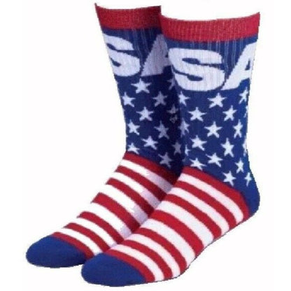 USA Stars & Stripes Socks with Bottom Text